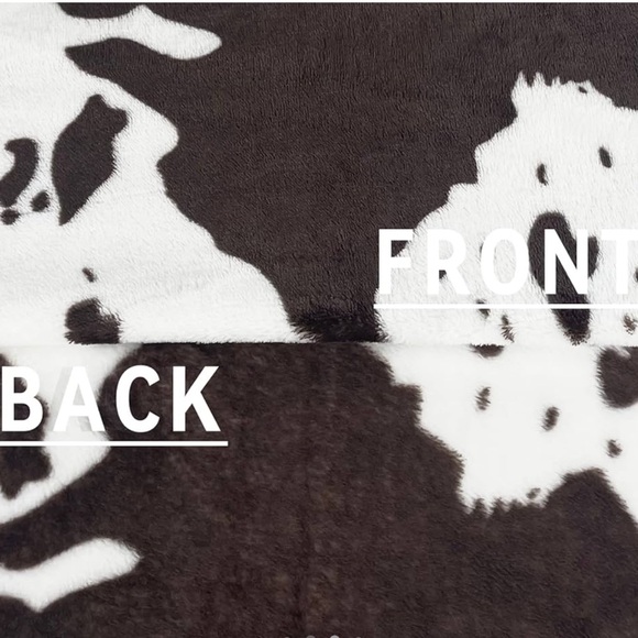 Plush Fleece Fuzzy Cute Cow Printed Throw Blanket Soft Warm Cozy - Picture 3 of 4